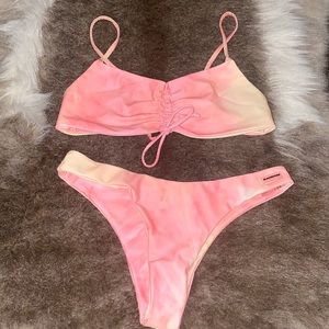 Blackbough pink and yellow tie dye bikini